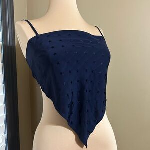 Vestique Midnight Blue Starry Triangle Scarf Cropped Blouse